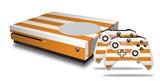 WraptorSkinz Decal Skin Wrap Set works with 2016 and newer XBOX One S Console and 2 Controllers Psycho Stripes Orange and White
