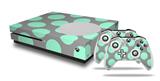 WraptorSkinz Decal Skin Wrap Set works with 2016 and newer XBOX One S Console and 2 Controllers Kearas Polka Dots Mint And Gray