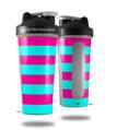 Decal Style Skin Wrap works with Blender Bottle 28oz Psycho Stripes Neon Teal and Hot Pink (BOTTLE NOT INCLUDED)