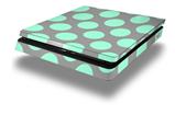 Vinyl Decal Skin Wrap compatible with Sony PlayStation 4 Slim Console Kearas Polka Dots Mint And Gray (PS4 NOT INCLUDED)