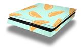 Vinyl Decal Skin Wrap compatible with Sony PlayStation 4 Slim Console Oranges Blue (PS4 NOT INCLUDED)