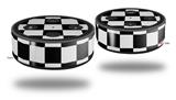 Skin Wrap Decal Set 2 Pack for Amazon Echo Dot 2 - Checkers White (2nd Generation ONLY - Echo NOT INCLUDED)
