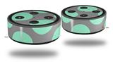 Skin Wrap Decal Set 2 Pack for Amazon Echo Dot 2 - Kearas Polka Dots Mint And Gray (2nd Generation ONLY - Echo NOT INCLUDED)