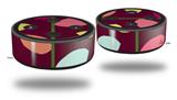 Skin Wrap Decal Set 2 Pack for Amazon Echo Dot 2 - Plain Leaves On Burgundy (2nd Generation ONLY - Echo NOT INCLUDED)