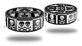 Skin Wrap Decal Set 2 Pack for Amazon Echo Dot 2 - Skull And Crossbones Pattern Bw (2nd Generation ONLY - Echo NOT INCLUDED)