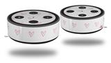 Skin Wrap Decal Set 2 Pack for Amazon Echo Dot 2 - Hearts Pink (2nd Generation ONLY - Echo NOT INCLUDED)