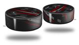 Skin Wrap Decal Set 2 Pack for Amazon Echo Dot 2 - Baja 0014 Red Dark (2nd Generation ONLY - Echo NOT INCLUDED)