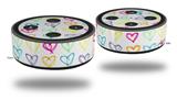 Skin Wrap Decal Set 2 Pack for Amazon Echo Dot 2 - Kearas Hearts White (2nd Generation ONLY - Echo NOT INCLUDED)