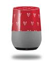 Decal Style Skin Wrap for Google Home Original - Hearts Red On White (GOOGLE HOME NOT INCLUDED)