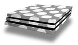 Vinyl Decal Skin Wrap compatible with Sony PlayStation 4 Pro Console Kearas Polka Dots Whtie On Gray (PS4 NOT INCLUDED)