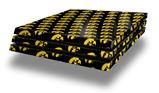 Vinyl Decal Skin Wrap compatible with Sony PlayStation 4 Pro Console Iowa Hawkeyes Tigerhawk Tiled 06 Gold on Black (PS4 NOT INCLUDED)