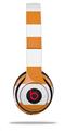 WraptorSkinz Skin Decal Wrap compatible with Beats Solo 2 and Solo 3 Wireless Headphones Psycho Stripes Orange and White (HEADPHONES NOT INCLUDED)