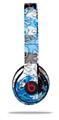 WraptorSkinz Skin Decal Wrap compatible with Beats Solo 2 and Solo 3 Wireless Headphones Checker Skull Splatter Blue (HEADPHONES NOT INCLUDED)