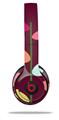 WraptorSkinz Skin Decal Wrap compatible with Beats Solo 2 and Solo 3 Wireless Headphones Plain Leaves On Burgundy (HEADPHONES NOT INCLUDED)