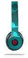 WraptorSkinz Skin Decal Wrap compatible with Beats Solo 2 and Solo 3 Wireless Headphones Bokeh Music Neon Teal (HEADPHONES NOT INCLUDED)