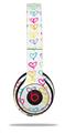 WraptorSkinz Skin Decal Wrap compatible with Beats Solo 2 and Solo 3 Wireless Headphones Kearas Hearts White (HEADPHONES NOT INCLUDED)