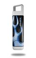 Skin Decal Wrap for Clean Bottle Square Titan Plastic 25oz Metal Flames Blue (BOTTLE NOT INCLUDED)