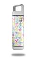 Skin Decal Wrap for Clean Bottle Square Titan Plastic 25oz Kearas Hearts White (BOTTLE NOT INCLUDED)