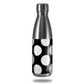 Skin Decal Wrap for RTIC Water Bottle 17oz Kearas Polka Dots White On Black (BOTTLE NOT INCLUDED)