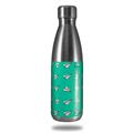Skin Decal Wrap for RTIC Water Bottle 17oz Paper Planes Turquoise (BOTTLE NOT INCLUDED)