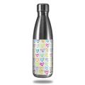 Skin Decal Wrap for RTIC Water Bottle 17oz Kearas Hearts White (BOTTLE NOT INCLUDED)