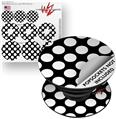 Decal Style Vinyl Skin Wrap 3 Pack for PopSockets Kearas Polka Dots White On Black (POPSOCKET NOT INCLUDED)