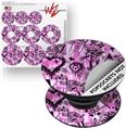 Decal Style Vinyl Skin Wrap 3 Pack for PopSockets Scene Kid Sketches Pink (POPSOCKET NOT INCLUDED)