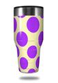 Skin Decal Wrap for Walmart Ozark Trail Tumblers 40oz Kearas Polka Dots Purple On Cream (TUMBLER NOT INCLUDED) by WraptorSkinz