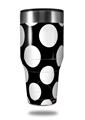 Skin Decal Wrap for Walmart Ozark Trail Tumblers 40oz Kearas Polka Dots White On Black (TUMBLER NOT INCLUDED) by WraptorSkinz