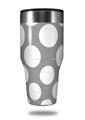 Skin Decal Wrap for Walmart Ozark Trail Tumblers 40oz Kearas Polka Dots Whtie On Gray (TUMBLER NOT INCLUDED) by WraptorSkinz