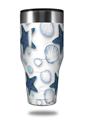Skin Decal Wrap for Walmart Ozark Trail Tumblers 40oz Starfish and Sea Shells White (TUMBLER NOT INCLUDED) by WraptorSkinz