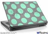 Laptop Skin (Large) - Kearas Polka Dots Mint And Gray