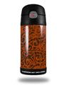 Skin Decal Wrap for Thermos Funtainer 12oz Bottle Folder Doodles Burnt Orange (BOTTLE NOT INCLUDED) by WraptorSkinz