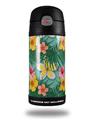 Skin Decal Wrap for Thermos Funtainer 12oz Bottle Beach Flowers 02 Seafoam Green (BOTTLE NOT INCLUDED) by WraptorSkinz