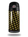 Skin Decal Wrap for Thermos Funtainer 12oz Bottle Iowa Hawkeyes Tigerhawk Tiled 06 Gold on Black (BOTTLE NOT INCLUDED)