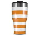 WraptorSkinz Skin Wrap compatible with 2017 and newer RTIC Tumblers 30oz Psycho Stripes Orange and White (TUMBLER NOT INCLUDED)
