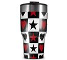 WraptorSkinz Skin Wrap compatible with 2017 and newer RTIC Tumblers 30oz Hearts and Stars Red (TUMBLER NOT INCLUDED)