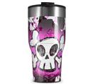 WraptorSkinz Skin Wrap compatible with 2017 and newer RTIC Tumblers 30oz Cartoon Skull Pink (TUMBLER NOT INCLUDED)