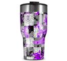 WraptorSkinz Skin Wrap compatible with 2017 and newer RTIC Tumblers 30oz Purple Checker Skull Splatter (TUMBLER NOT INCLUDED)