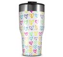 WraptorSkinz Skin Wrap compatible with 2017 and newer RTIC Tumblers 30oz Kearas Hearts White (TUMBLER NOT INCLUDED)
