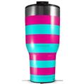 Skin Wrap Decal for 2017 RTIC Tumblers 40oz Psycho Stripes Neon Teal and Hot Pink (TUMBLER NOT INCLUDED)