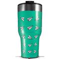 Skin Wrap Decal for 2017 RTIC Tumblers 40oz Paper Planes Turquoise (TUMBLER NOT INCLUDED)