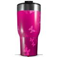 Skin Wrap Decal for 2017 RTIC Tumblers 40oz Bokeh Butterflies Hot Pink (TUMBLER NOT INCLUDED)