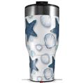 Skin Wrap Decal for 2017 RTIC Tumblers 40oz Starfish and Sea Shells White (TUMBLER NOT INCLUDED)