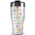 Skin Wrap Decal for 2017 RTIC Tumblers 40oz Kearas Hearts White (TUMBLER NOT INCLUDED)
