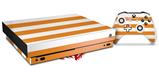 Skin Wrap compatible with XBOX One X Console and Controller Psycho Stripes Orange and White