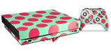 Skin Wrap for XBOX One X Console and Controller Kearas Polka Dots Pink And Blue