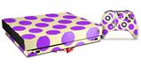 Skin Wrap for XBOX One X Console and Controller Kearas Polka Dots Purple On Cream