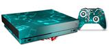 Skin Wrap for XBOX One X Console and Controller Bokeh Music Neon Teal