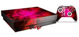Skin Wrap for XBOX One X Console and Controller Cubic Shards Red